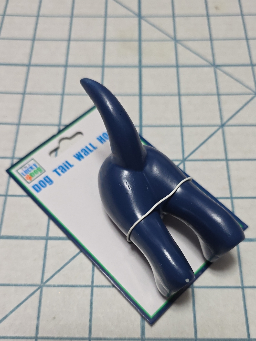I'm A Lucky Dog Navy Blue Tail Wall Hook - Playful Home Hook, NIP #2 Of 2